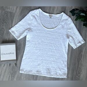 A new day textured smocked round neck basic short sleeve tee size S